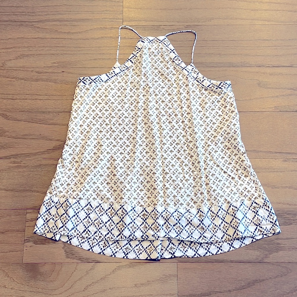 LOFT Green and Blue Patterned Strappy Cami - Size XS - Picture 2 of 8